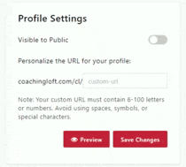 Coaching Profile Settings