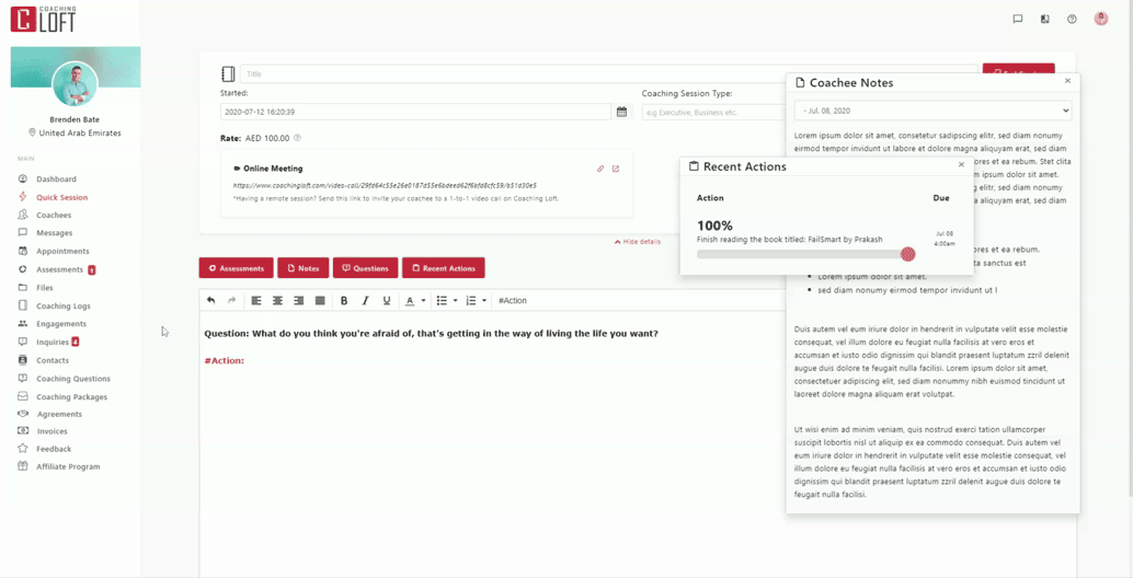 Utilize the Coaching Notepad Feature Coaching Loft